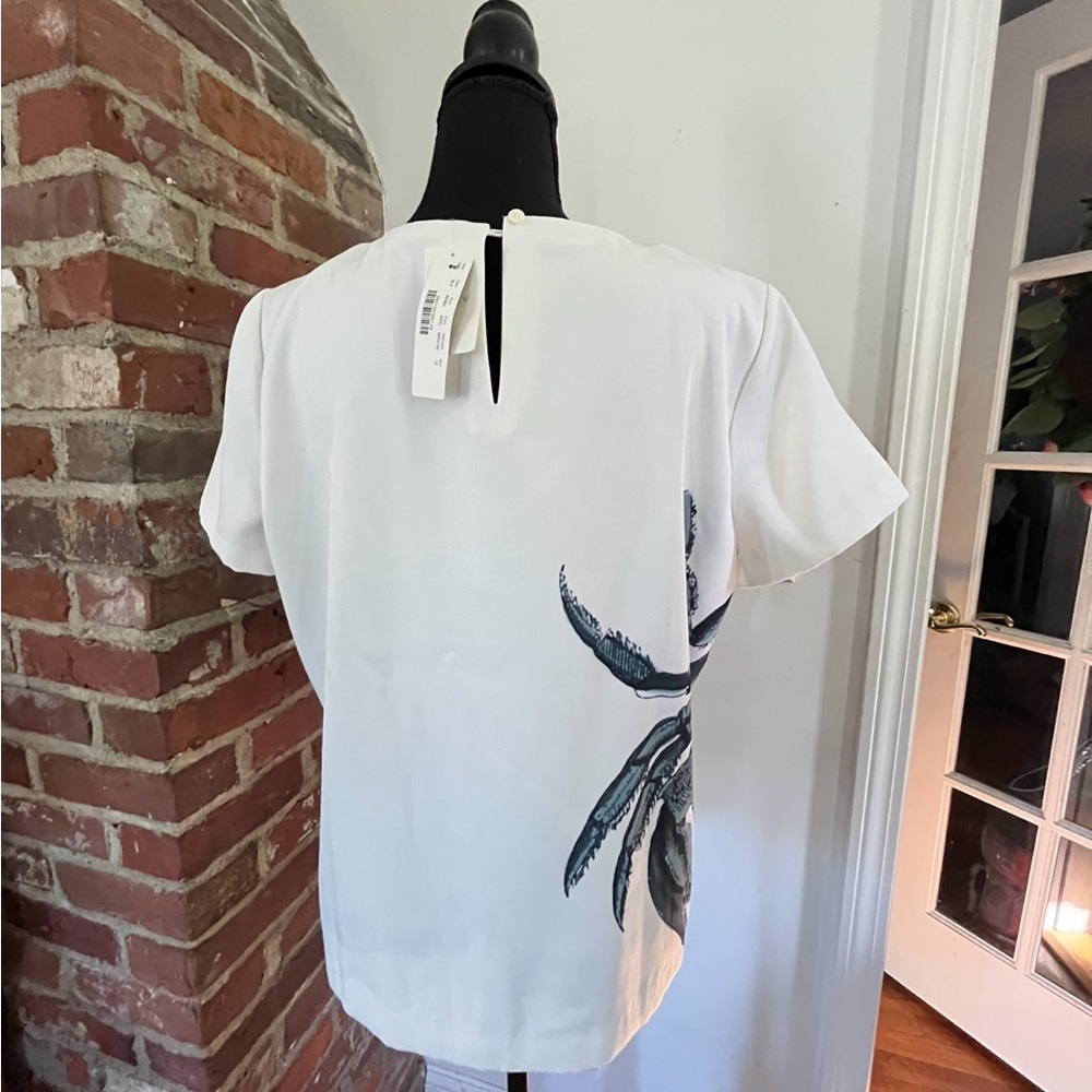 J.Crew blue crab shirt, size 12 new tags - Picture 3 of 4
